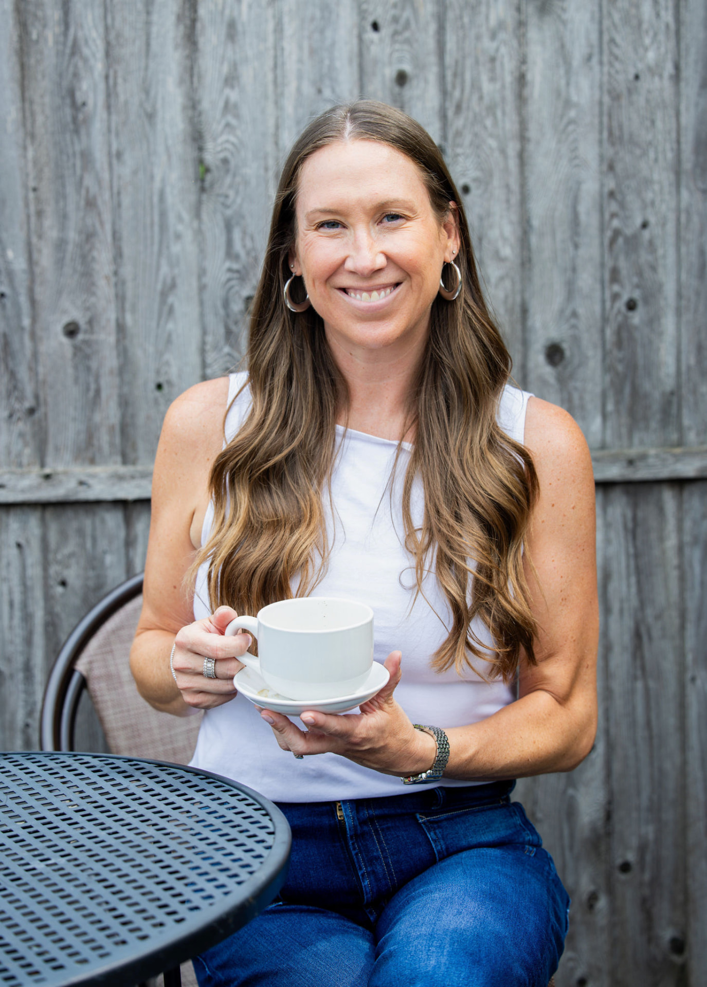 Mackenzie Straub-Wallace enjoying a cup of tea